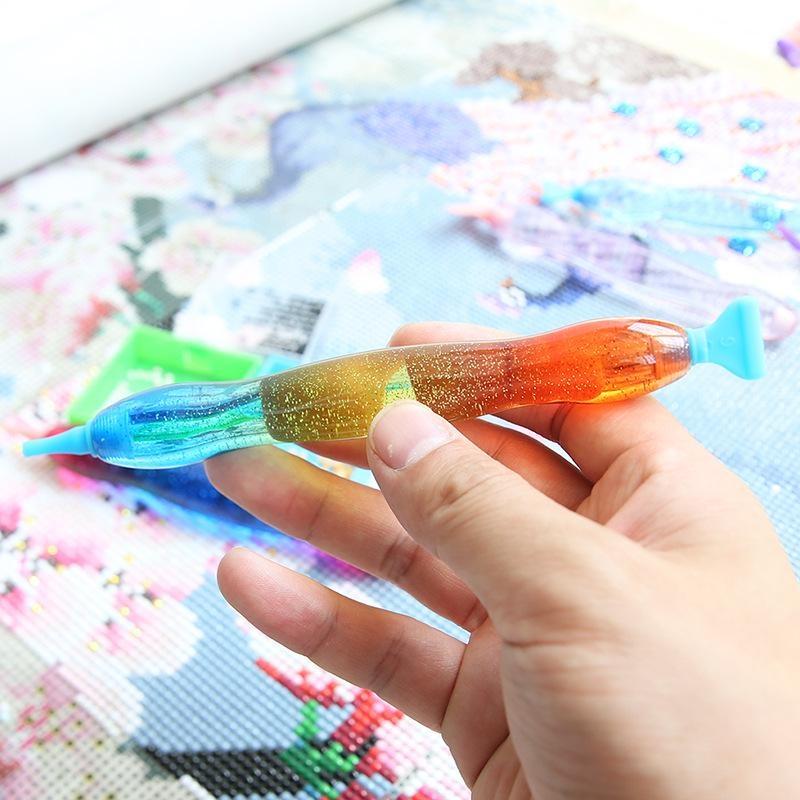 Outil de peinture diamant 5D, stylo à pointe en résine, nouveau stylo de peinture diamant avec conception de fil, Kits de têtes de stylo multi-placeurs