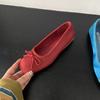 CNMR  Elegant Bow Knot Ballerina Woman Flat Round Toe Comfortable Comfortable Ladies Leather Loafers Single Shoes