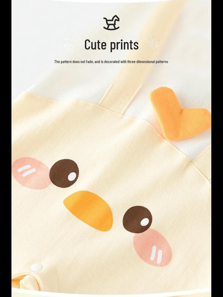 Unisex Baby Cotton Jumpsuit for Spring and Autumn – Long-Sleeve Romper for Newborns, Ideal for Crawling and Playtime.