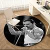 1pc Freddie Mercury Retro Poster Round Carpet Painted Printed Circular Carpet, Home Door Mat, Outdoor Travel Protection Carpet
