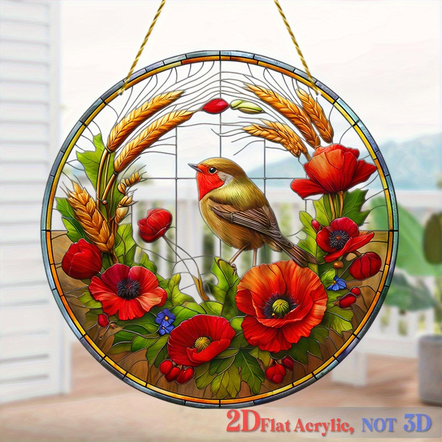

2D Flat Acrylic Floral Accents, Garden Party Decor, Indoor and Outdoor Window Hanging, Perfect Household Gift, Nurseries, Restaurant Shop Wall Decor, 20*20cm