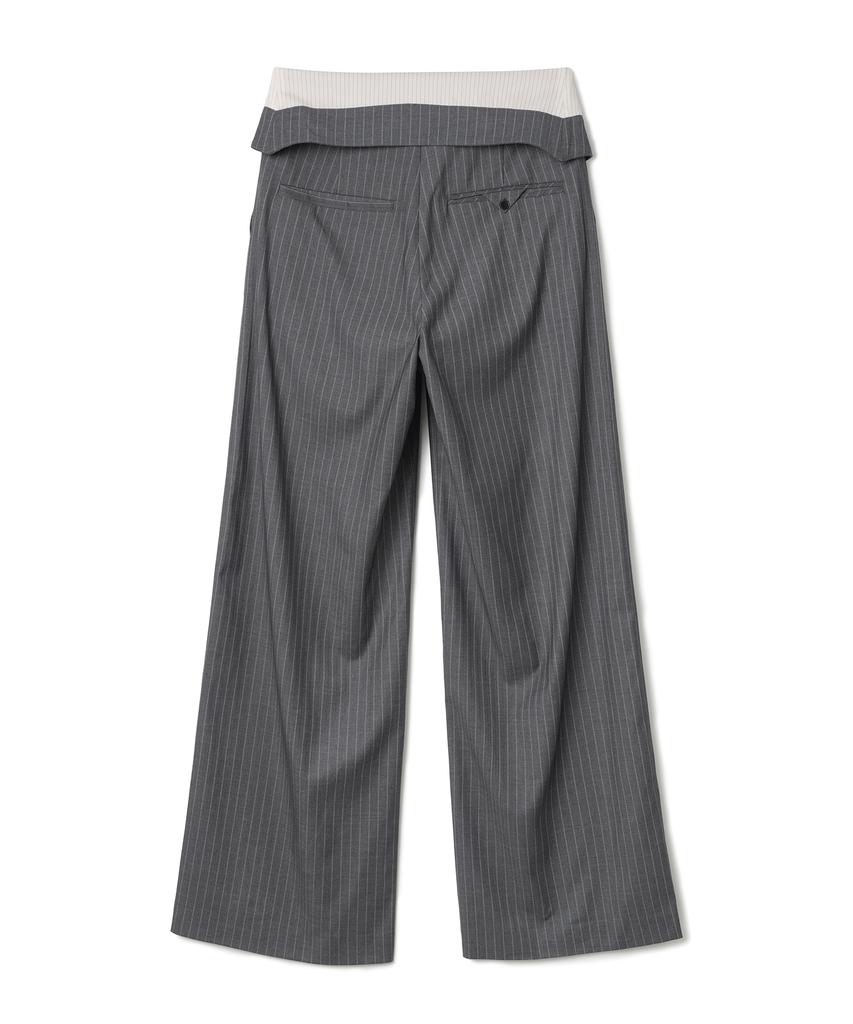 MILLO WOMEN Folding Wide Trousers [Charcoal Gray]