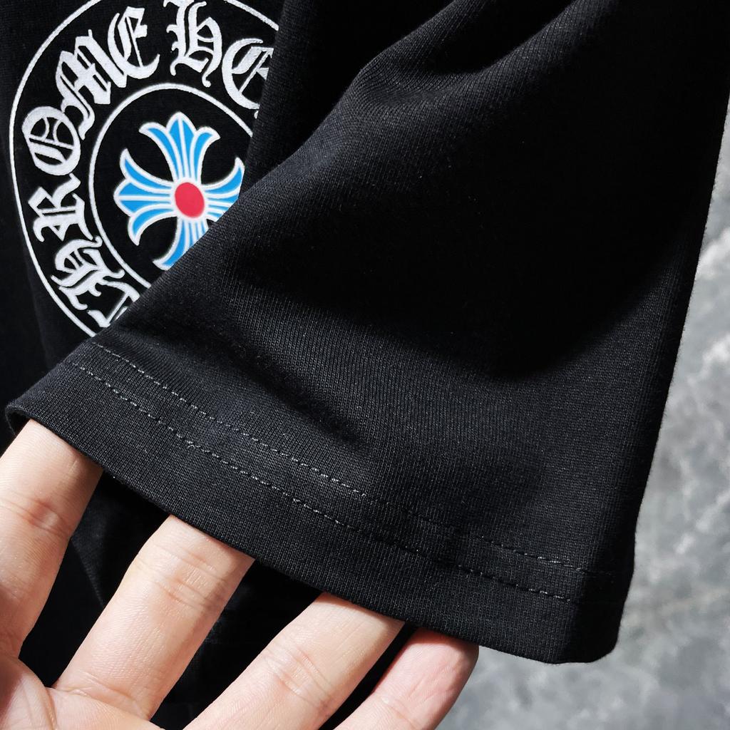 8708 CHROME HEARTS 2026 Summer New High Quality Cotton Round Neck Loose Large Size Men's and Women's T-shirt Couple T-shirt