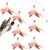 90cm Elastic Cat Toy Feather Toy with Natural Bird Feathers and Bell, 6 Replacement Feathers, Cat Toy with Bell, Stress Relief, Exercise Relief, Cat
