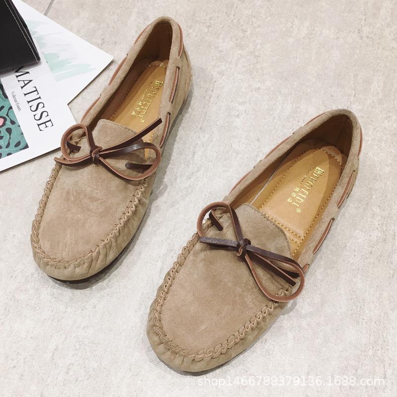 Fashion Spring Soft Soled Suede Lace Up Women's Casual Shoes Are Soft Lightweight Comfortable for Walking Simple Versatile Women's Shoes