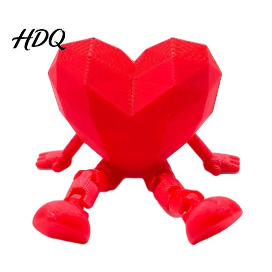 Desktop Storage Ornament Heart Rose Ornament 3D Printed Red Pen Holder Bendable