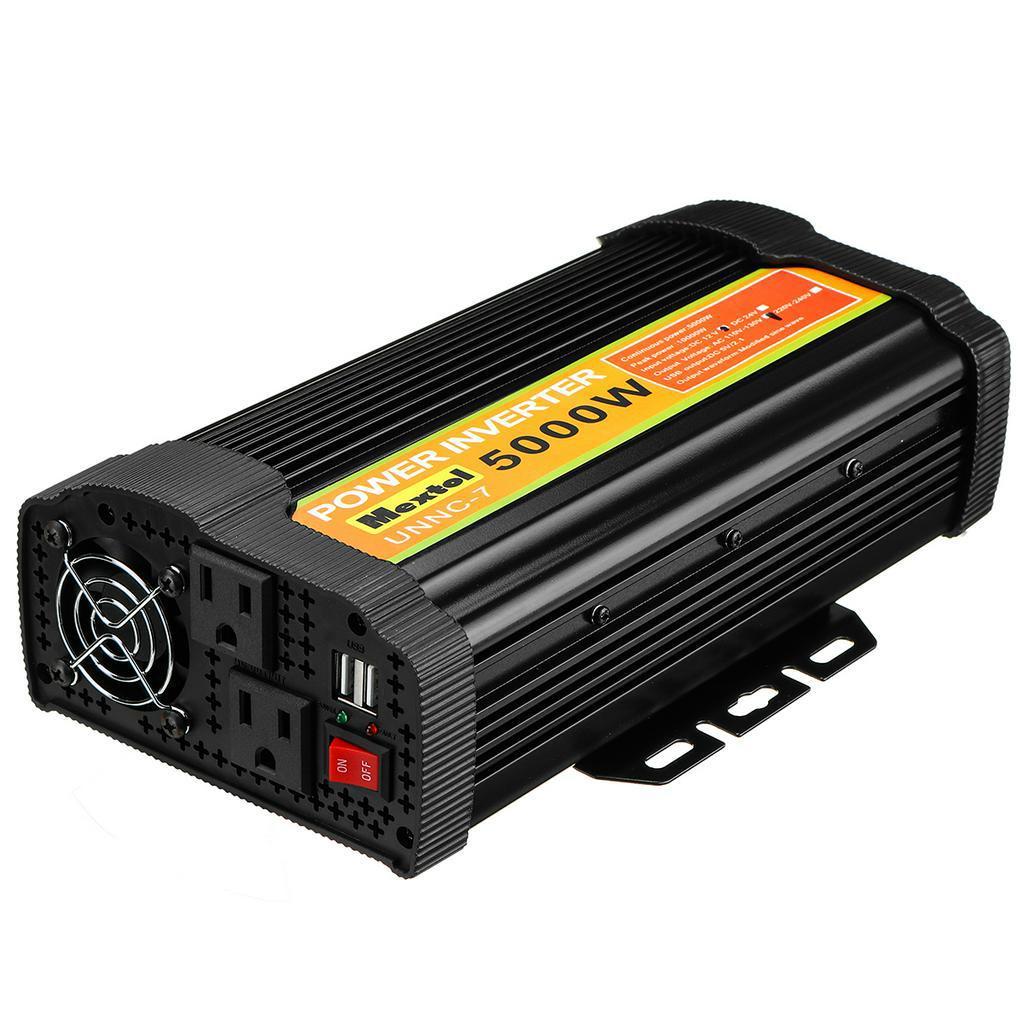 Black 12000W Peak Car Power Inverter 12VDC To 110V/220VAC USB Sine Wave Converter Kit