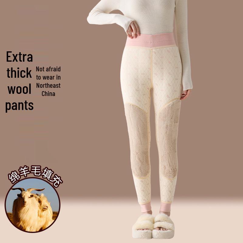 Women's Warm Plush Cotton Pants for School Uniforms, 2025 Winter Style, Wearable Inside or Outside.