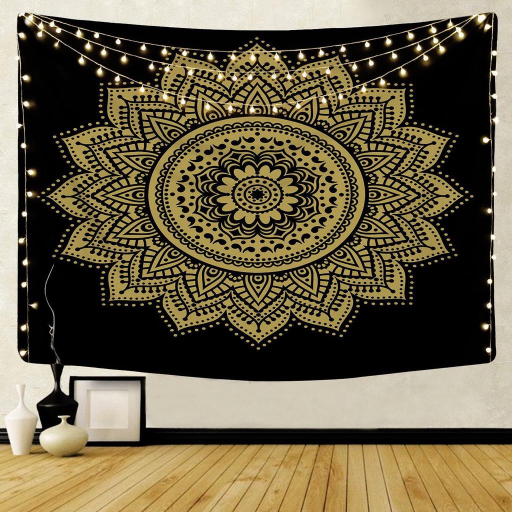 Large Mandala Pattern Indian Tapestry Wall Hanging Decoration Bohemian Beach Towel Polyester Thin Blanket Yoga Shawl Travel  Mat