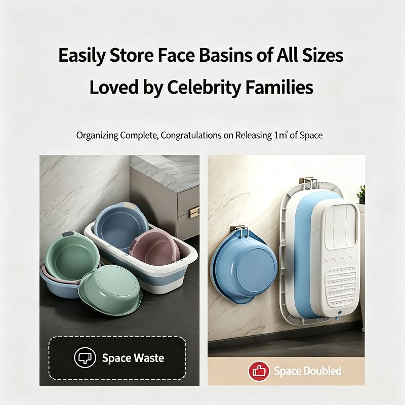 No Drilling Multifunction Stainless Steel Washbasin Hook Heavy Duty Wall Mount Holder for Kitchen Bathroom Organizer