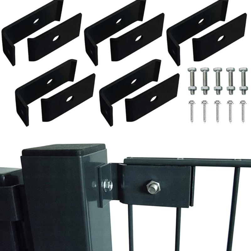 Completes Metal Grid Fence Fastener Set Includes 5 Brackets Screws Bolts For Outdoor Garden Installation