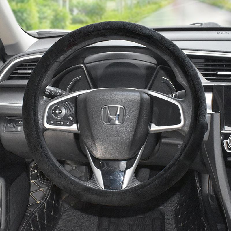 South Korea Cartoon Car Steering Wheel Cover Cute Winter Plush Steering Wheel Cover Heattech Neutral Non-Slip Steering Wheel Cover Women Plush Steering Wheel (Without Decoration)