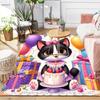 1pc Birthday cat Design Area Rug - Soft, Anti-Slip, and Durable Gaming Room Decor for Bedroom