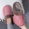 New plush slippers women's thick-soled waterproof cotton slippers autumn and winter home men's non-slip couple soft-soled slippers