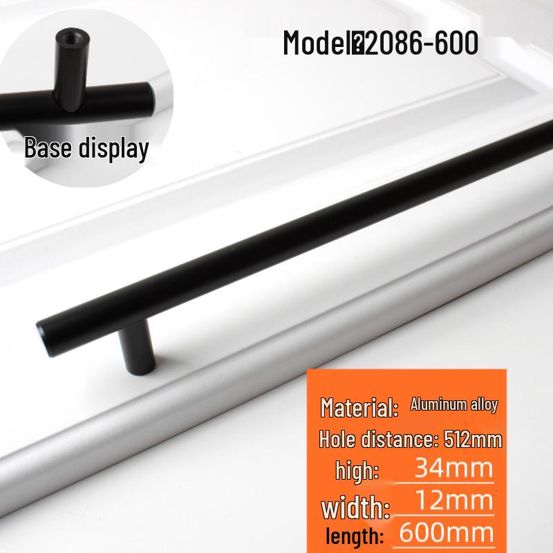 Nordic Minimalist Gold Aluminum Round Bar Handle for Cabinets & Wardrobes