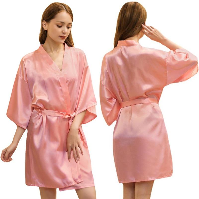 Plus Size Women's Summer Solid Color Thin Sexy Short Cardigan Pajamas