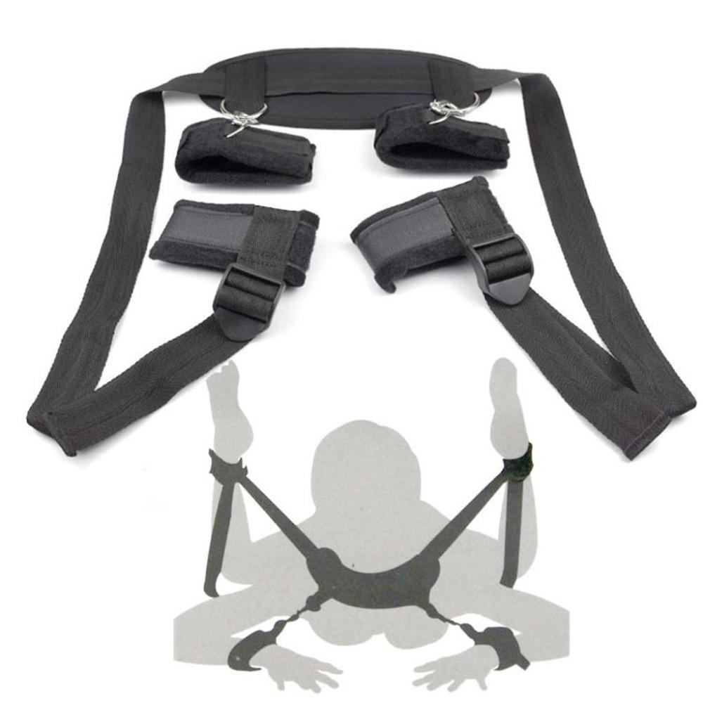 Obojek pro dospělé Sex Bondage Collar Čtyřcestný řemínek na zápěstí, kotník, Fetiš, Sexuální hračky
