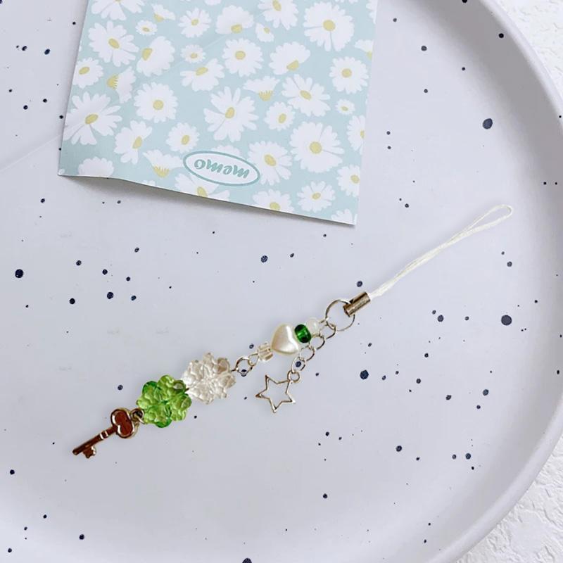 1pc Bracelet Cute Hanging Cord Lucky Flower Phone Chain Fashionable Strap Wrist Lanyard Acrylic Keychain