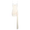 High-end Pure Desire Style Striped Milk White Thin Chest Sexy Seaside Hot Vacation One-piece Swimsuit Woman