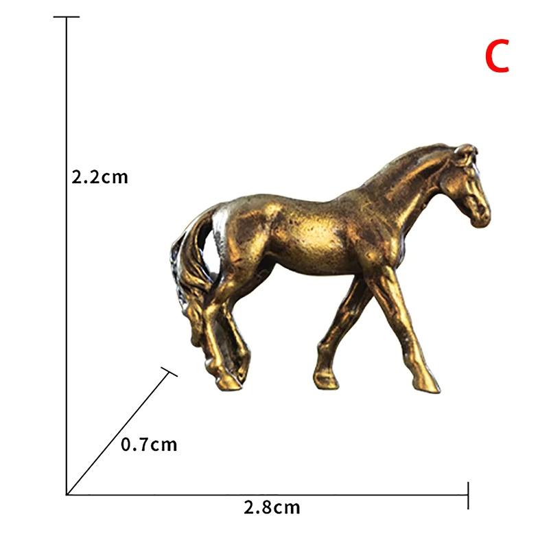 1PC Copper Alloy Horse Moss Flowerpot Fish Tank Micro Landscape Decoration Animal Mini Decorative Sculpture Collection Gift