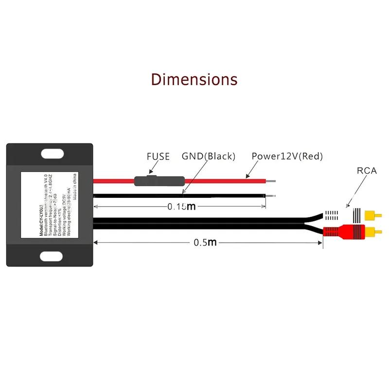 Auto Drahtloser Bluetooth-Empfänger Modul Bluetooth V4.0 DC12-24V Auto Aux Adapter BT Musikempfänger Modul Kit Für 2RCA Schnittstelle