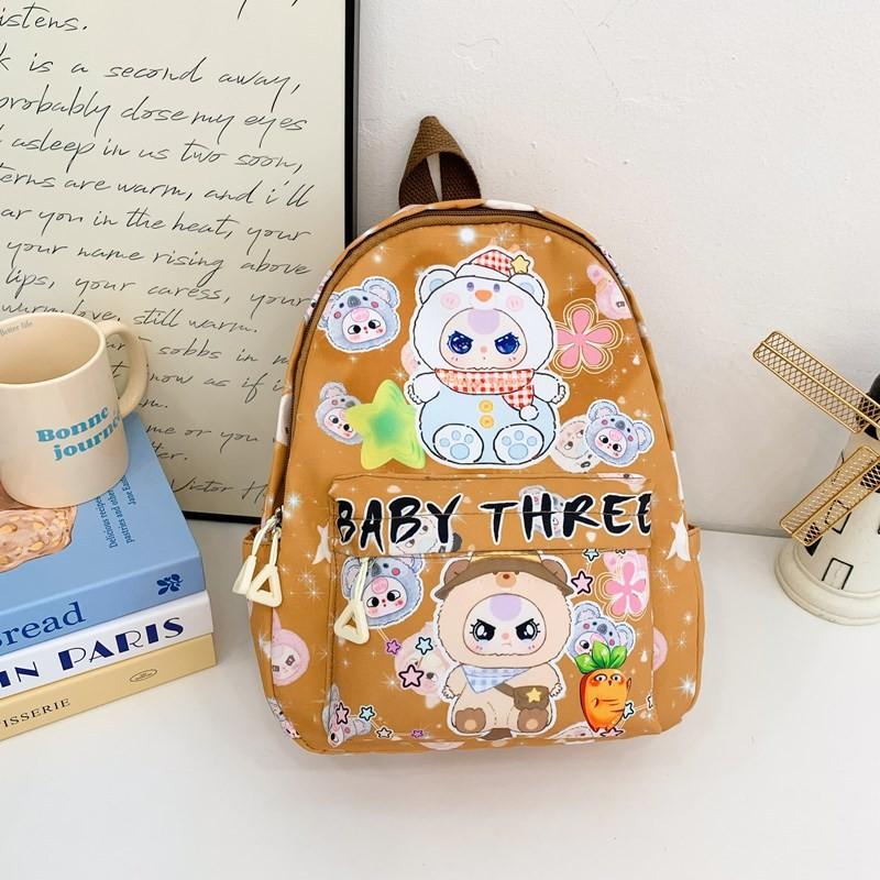 Baby Three Panda Frog Dog Capybara Animal Pattern Backpack Schoolbag Cartoon
