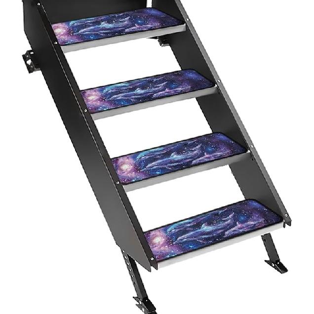 Purple Palm RV Step Covers RV Stair Covers RV Accessories, Non Slip Camper Step Covers, RV Step Rug, Waterproof Essential RV Step Carpet for Trailer