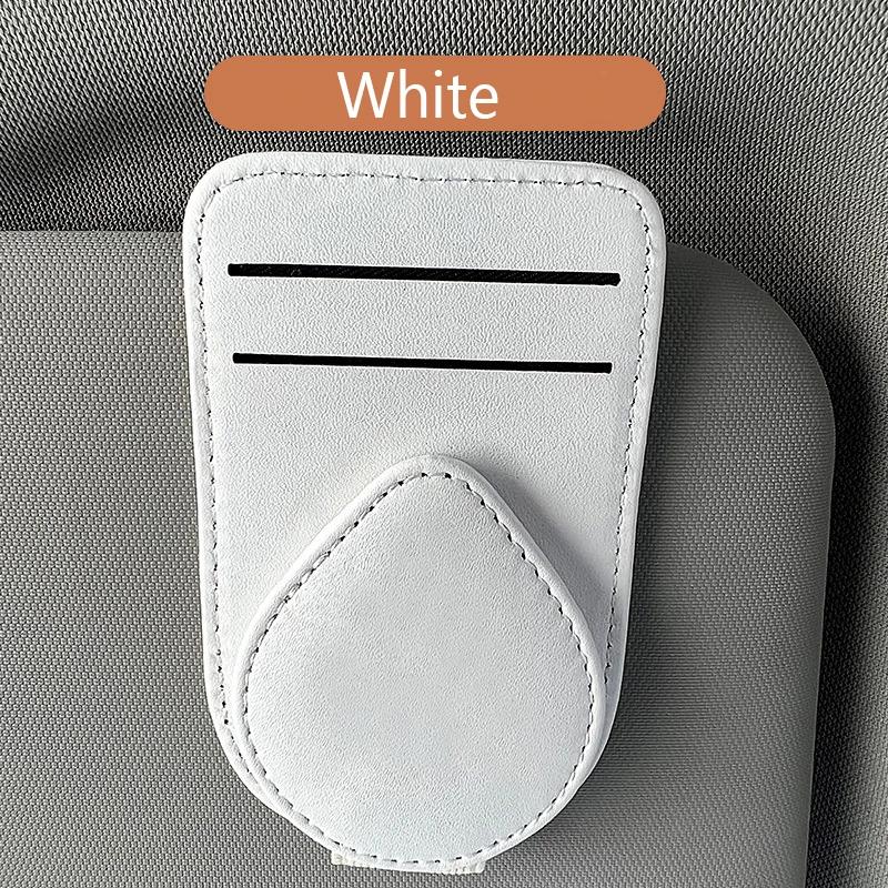 Car Sun Visor Glasses Case Leather Eyeglasses Clip Multifunction Magnetic Sunglasses Hanger Holder Universal Interior Accessorie