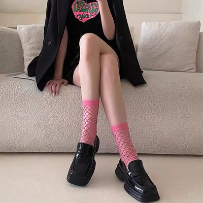 Women's Summer Thin New Solid Color Mesh Hollow Breathable Tube Hole Socks
