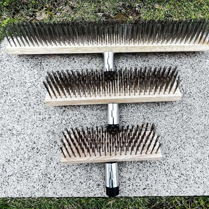 Stainless Steel Wire Floor Brush Head for Concrete Stain Outdoor Deck Garage Stainless Steel Deck Moss Remover