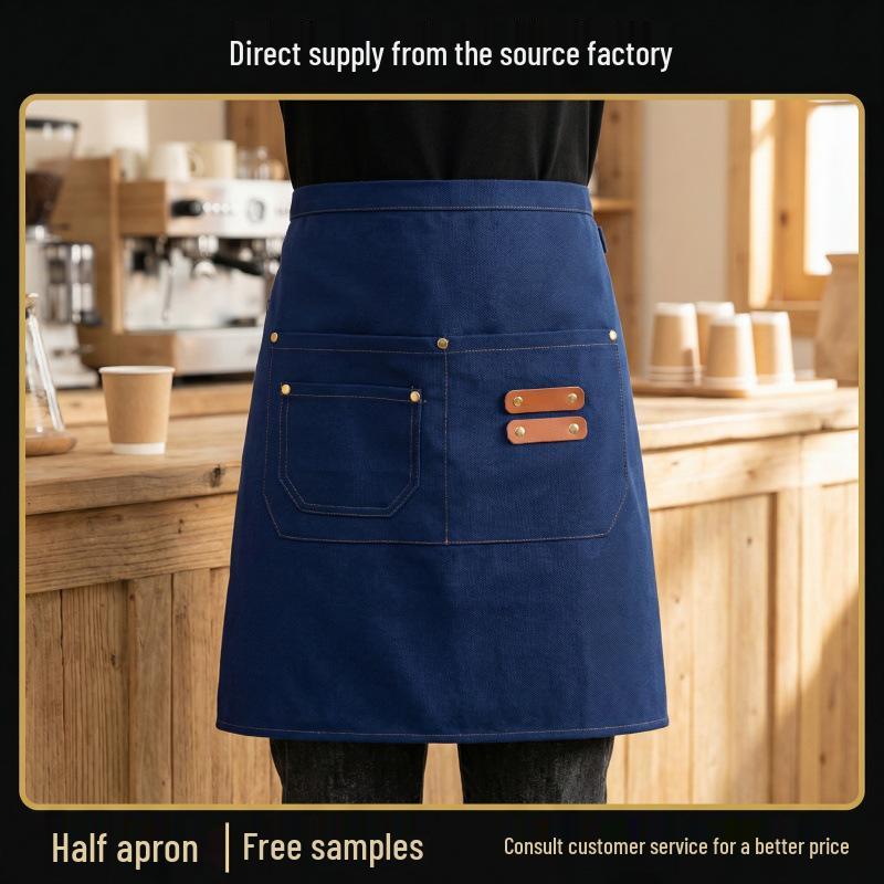 

Waterproof Half-Body Canvas Apron with Custom Logo for Catering, Restaurants, Cafés, Hotels, and Chefs Workwear Half Apron/Dark Green