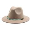 Chain Woolen British Retro Jazz Hat Big-Brimmed Top Hat Woolen Hat Retro Big-Brimmed Hat White Top Hat