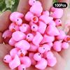 100Pcs Cartoon Cute Mini Luminous Little Duck Home Decor Resin Crafts Miniatures Ornaments Kawaii Desktop Decoration Gifts