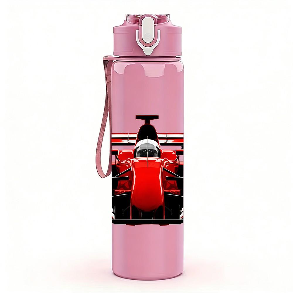 1 PZ Auto da Corsa F1 Rossa Arte 750ml Plastica Colorata Borraccia Sportiva Tappo con Cannuccia a Flip Ermetico Adatta per Sport Ufficio Uso Domestico