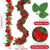 2Pcs 2.3M Rose Artificial Flowers Vine Fake Flower Head for Home Room Decor Garden Wall Wedding Decoration Outdoor Arch Ornament