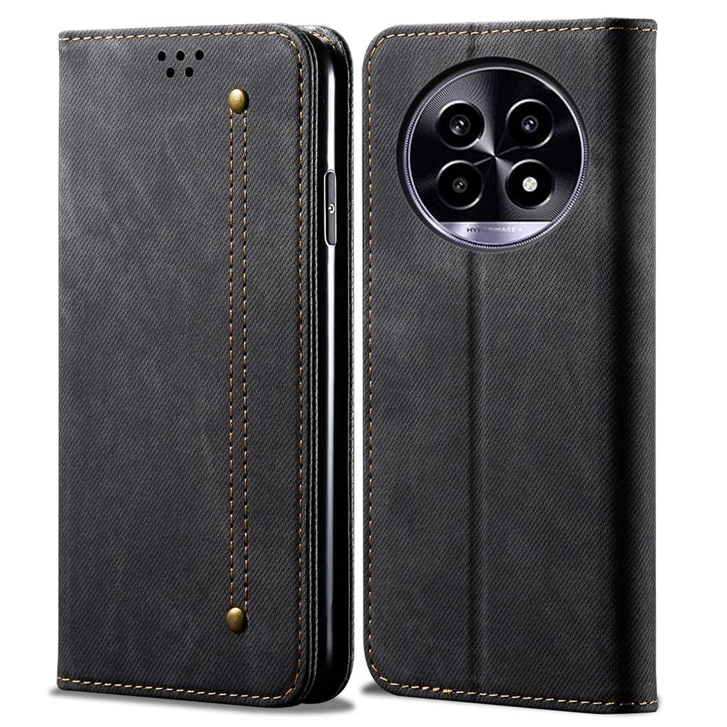 For Realme 13 Pro 5G (Global)/13 Pro+ 5G (Global) Case Jeans Cloth Texture Anti-Scratch Leather Stand Phone Cover