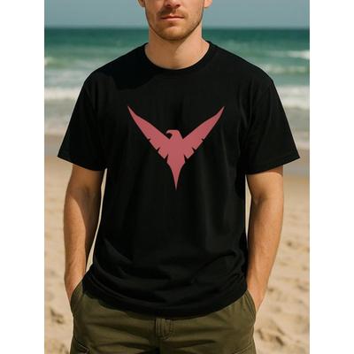 Taglie Europee T-shirt Casual da Uomo a Maniche Corte con Girocollo e Stampa Logo Uccello | Adatta per l'Uso Quotidiano, Casa, Sport all'Aperto e Casual del Weekend