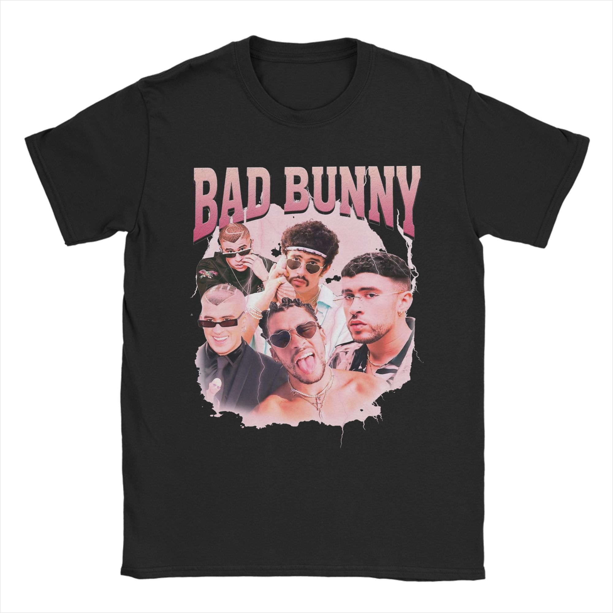 

ZX Vintage Bad Bunny T Shirts Mens Pure Cotton Fun TShirt Crewneck Tees Short Sleeve Clothing Classic S