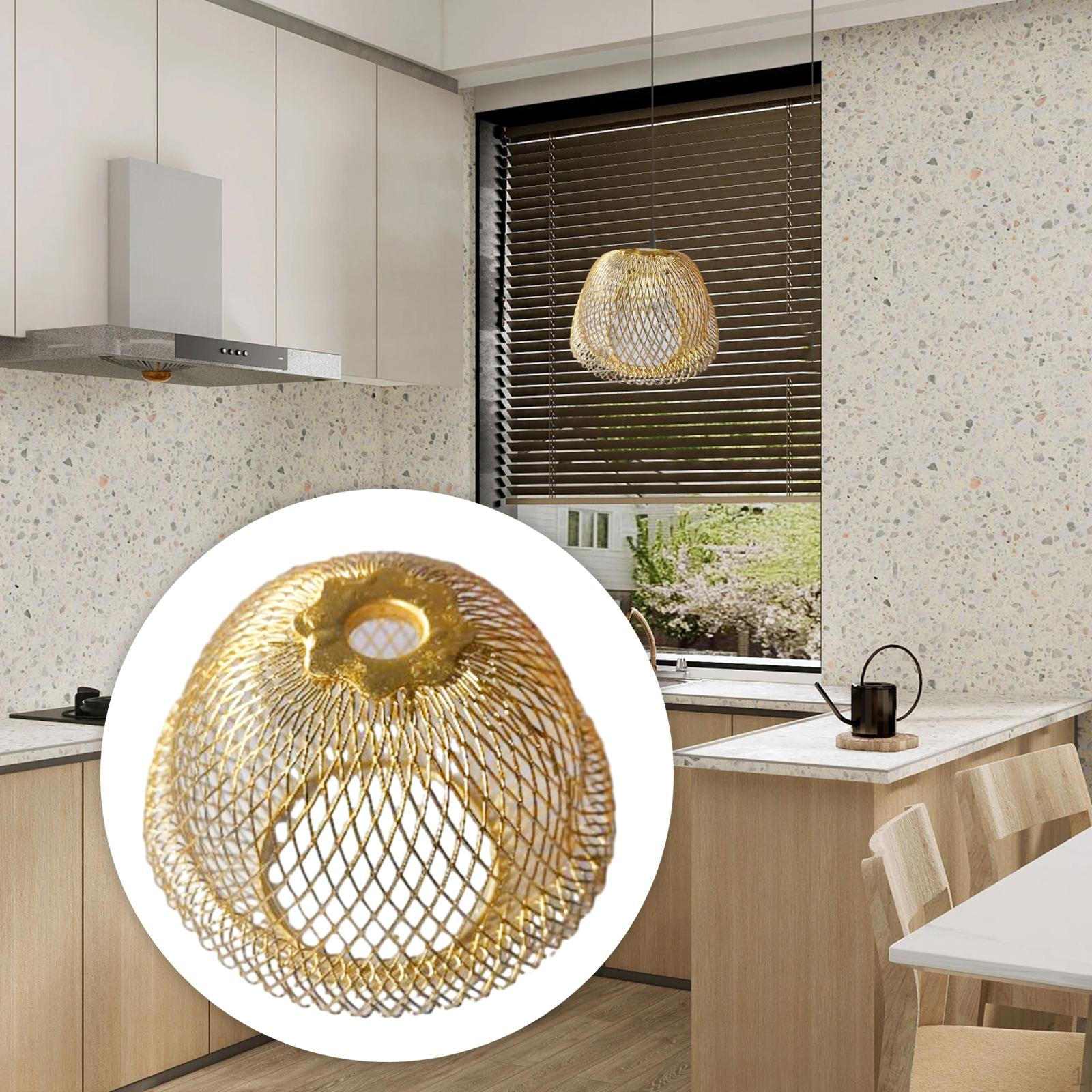 

Элегантный металлический проволочный абажур-люстра для стильной столовой золотой