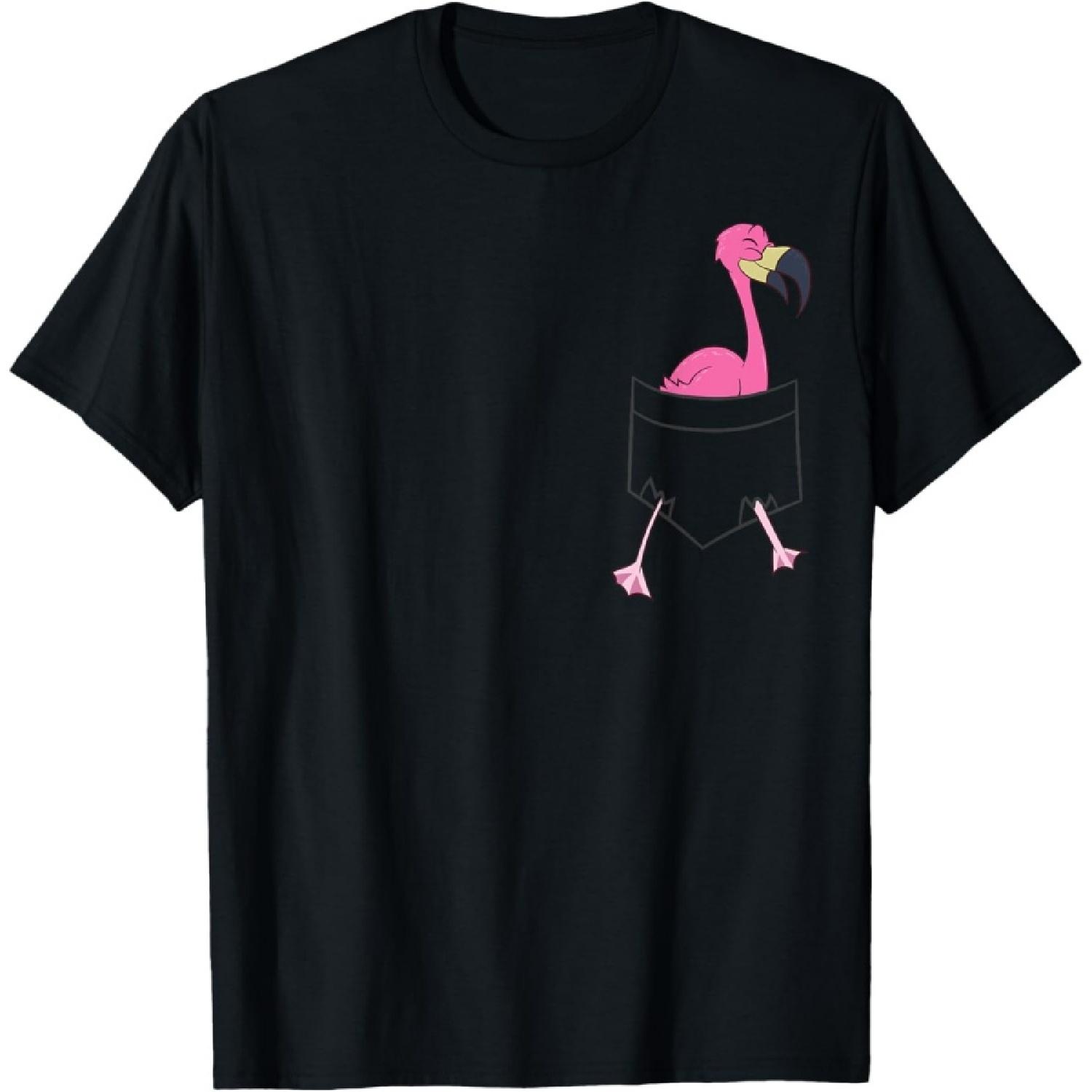 Pink Flamingo In The Pocket Flamingo In Pocket Flamingo T-Shirt(1) S