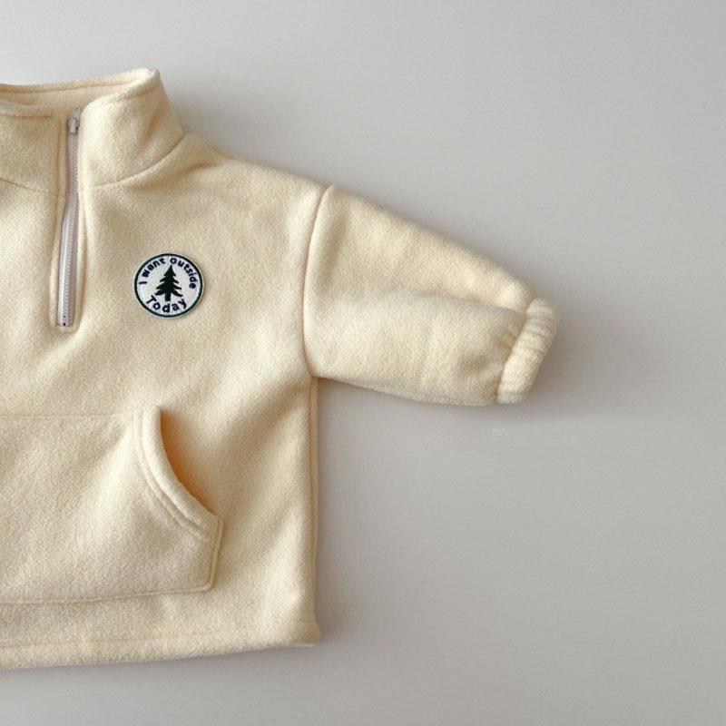 Ensemble Sweat-shirt et Pantalon d'Hiver Molletonné Doublé Polaire pour Bébé et Tout-Petit Style Coréen - Épais, Tendance, Ensemble Deux Pièces à Col Haut