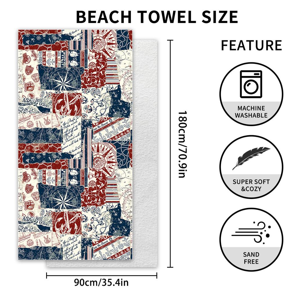 * Double-sided Velvet Beach Towel Platform Portable Quick-drying Sports Towel
