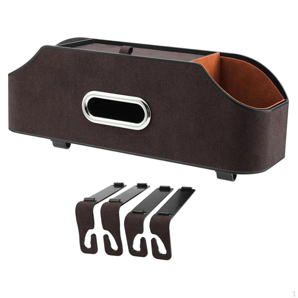 Car Headrest Back Seat Pouch Box Stylish Cup Napkin Holder Partition Design 13.7x4.7x3.7inch for