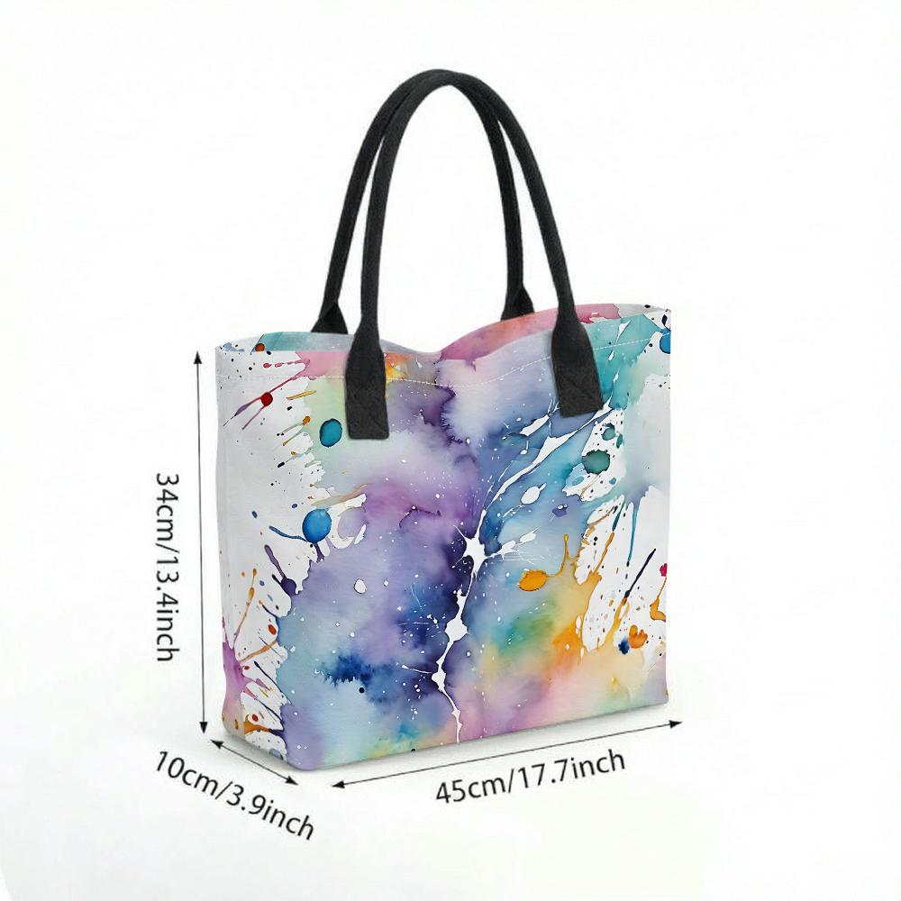 Watercolor Tote Bag Fashion Large Capacity Casual Portable Shoulder Bag for Daily Use