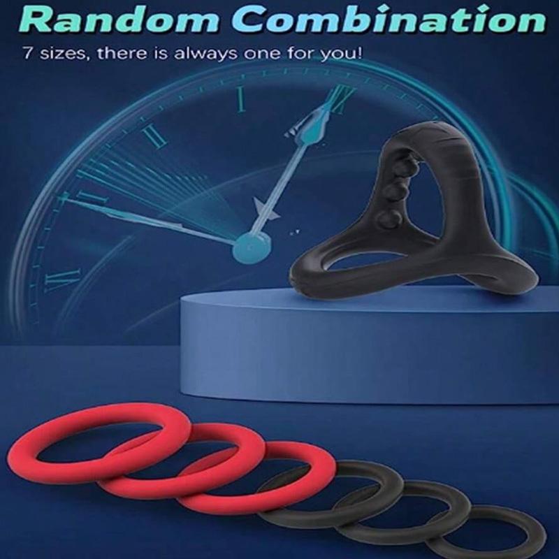 7 Pcs Set Soft Easticity Penis Rings Stretchy Cock Rings For Erection Enhancement Delay Time Cock Ring Adult Sex Toys For Men