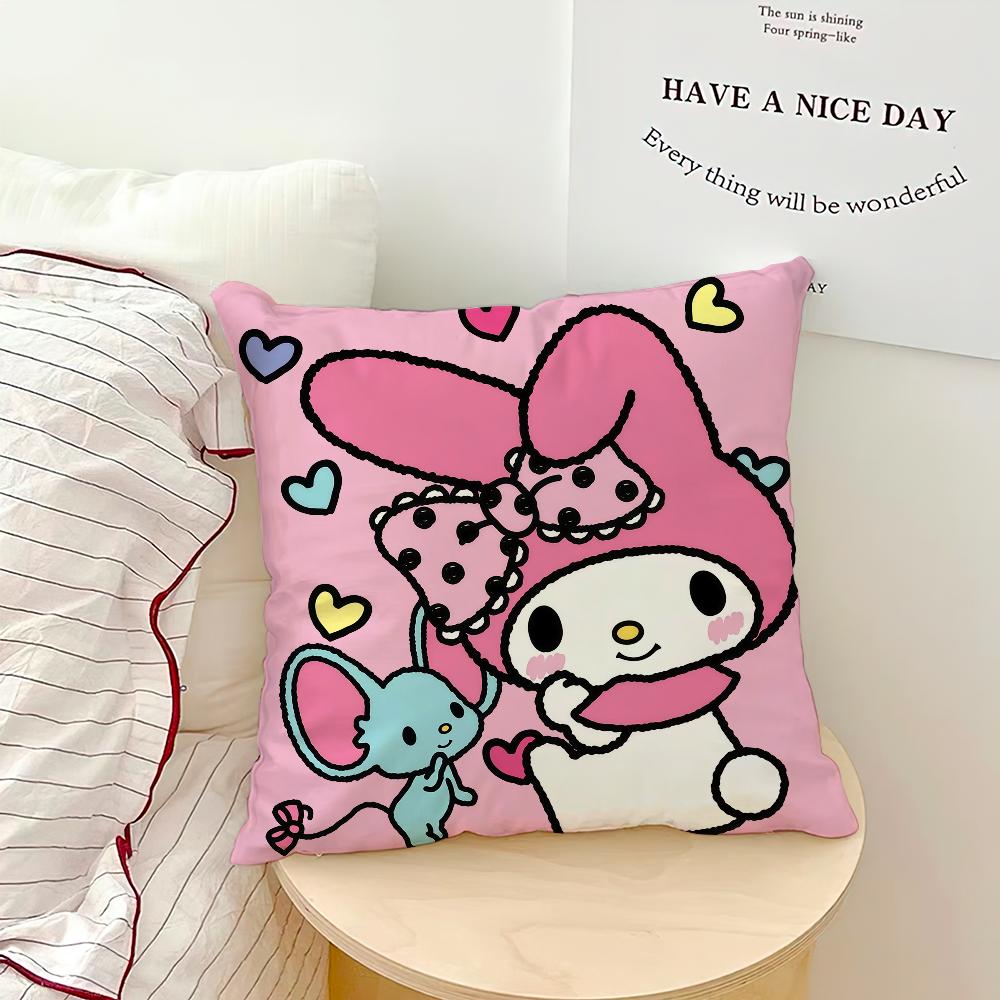 Cartoon Cute Art Pink Kawaii My M-Melody Sro Comfort Soft Hogar Pillowcase For Sofa Living Room Bed Home Decor Protective Covers