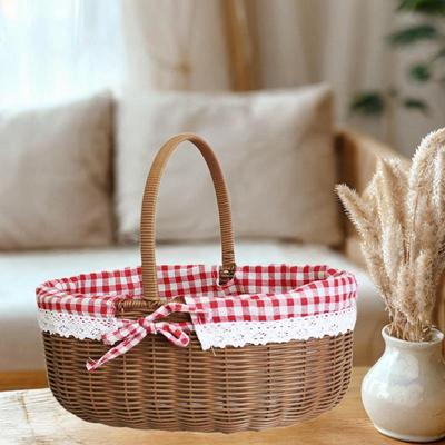Picknick im freien Korb Geschenk Container Blume Kleinigkeiten Handwoven Rutschfeste Griff für
