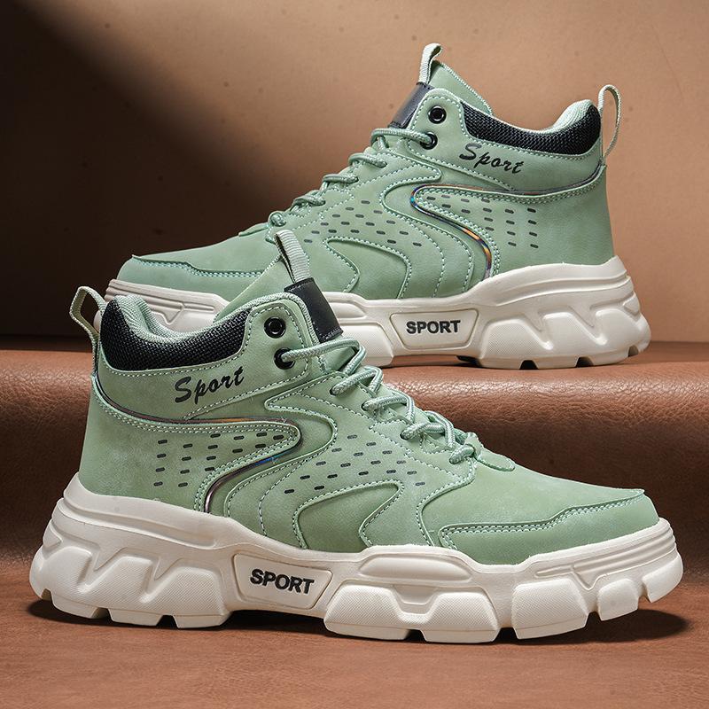 2025 Winter Men's Shoes Outdoor Casual High-top Shoes Men's Daily Platform Shoes Men's Warm Boots