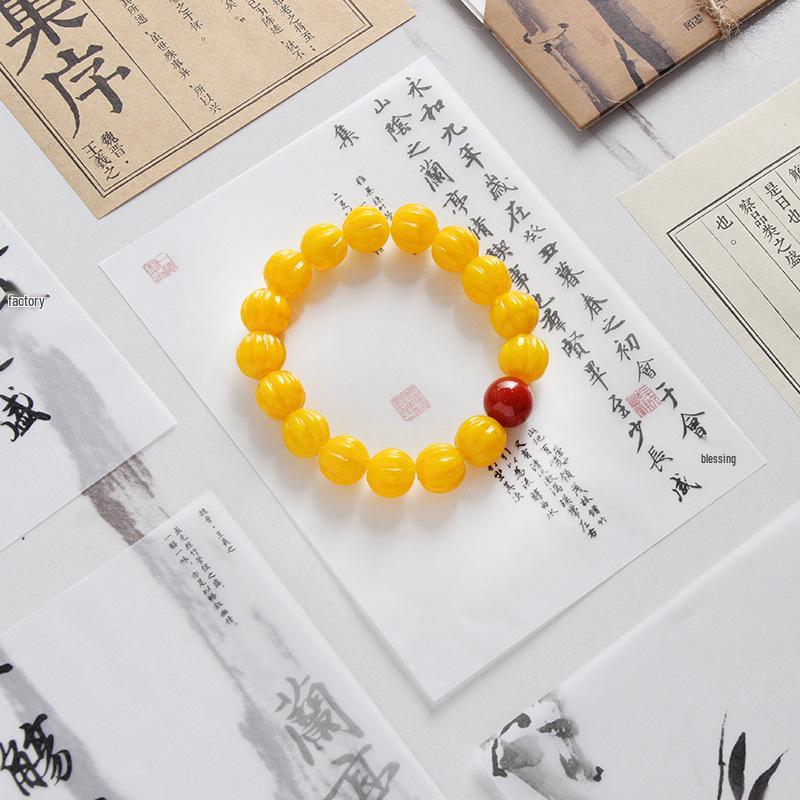 

Браслет из ретро-стеклянных бусин Будды Zibo Boshan - Озерно-зеленый, ручная работа