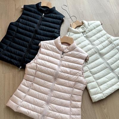 M Home Thick Down Ultra-light Stand-up Collar Ribs Down Vest Women's Short Warm Down Vest New